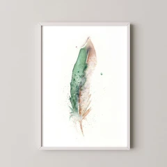 Image of a feather watercolor painting by Shayna Larsen, originals & prints available