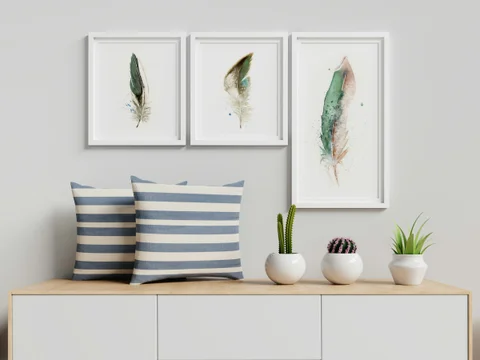 Image of a feather watercolor painting by Shayna Larsen, originals & prints available