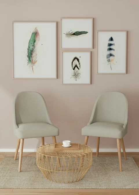 Image of a feather watercolor painting by Shayna Larsen, originals & prints available