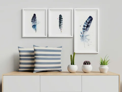 Image of a feather watercolor painting by Shayna Larsen, originals & prints available