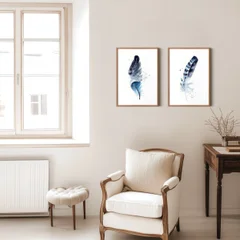 Image of a feather watercolor painting by Shayna Larsen, originals & prints available