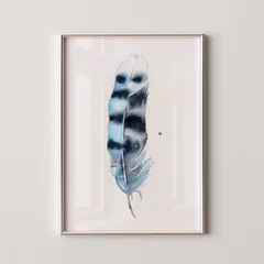 Image of a feather watercolor painting by Shayna Larsen, originals & prints available