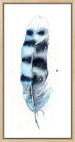 Image of a feather watercolor painting by Shayna Larsen, originals & prints available