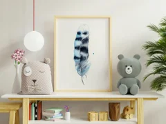 Image of a feather watercolor painting by Shayna Larsen, originals & prints available