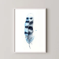 Image of a feather watercolor painting by Shayna Larsen, originals & prints available