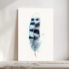 Image of a feather watercolor painting by Shayna Larsen, originals & prints available