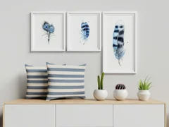 Image of a feather watercolor painting by Shayna Larsen, originals & prints available