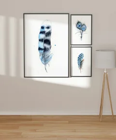 Image of a feather watercolor painting by Shayna Larsen, originals & prints available