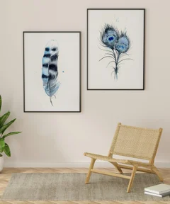 Image of a feather watercolor painting by Shayna Larsen, originals & prints available