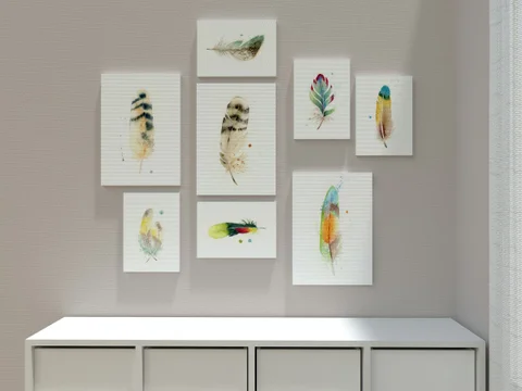 Image of a feather watercolor painting by Shayna Larsen, originals & prints available
