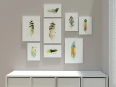 Image of a feather watercolor painting by Shayna Larsen, originals & prints available