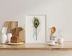 Image of a feather watercolor painting by Shayna Larsen, originals & prints available