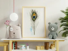 Image of a feather watercolor painting by Shayna Larsen, originals & prints available