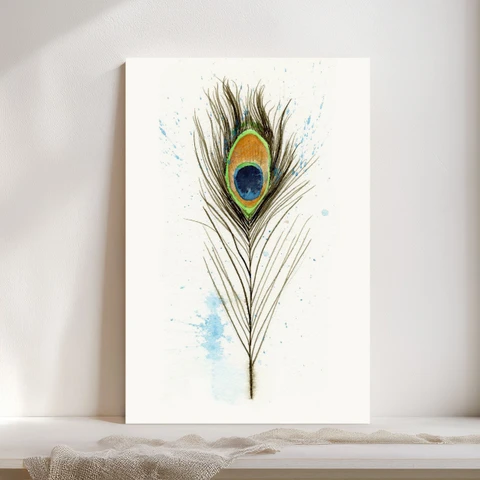 Image of a feather watercolor painting by Shayna Larsen, originals & prints available