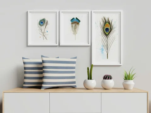 Image of a feather watercolor painting by Shayna Larsen, originals & prints available