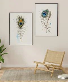 Image of a feather watercolor painting by Shayna Larsen, originals & prints available