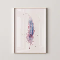 Image of a feather watercolor painting by Shayna Larsen, originals & prints available