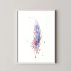Image of a feather watercolor painting by Shayna Larsen, originals & prints available