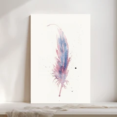 Image of a feather watercolor painting by Shayna Larsen, originals & prints available