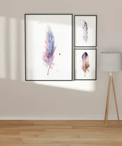 Image of a feather watercolor painting by Shayna Larsen, originals & prints available