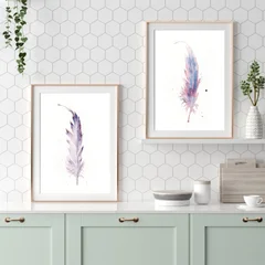 Image of a feather watercolor painting by Shayna Larsen, originals & prints available
