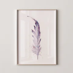 Image of a feather watercolor painting by Shayna Larsen, originals & prints available
