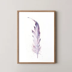 Image of a feather watercolor painting by Shayna Larsen, originals & prints available