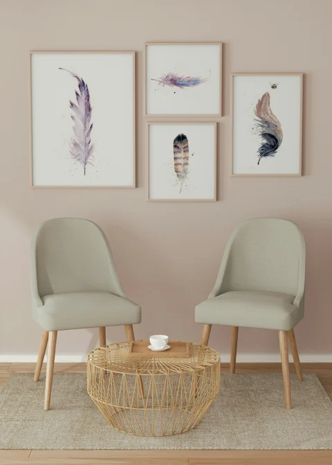 Image of a feather watercolor painting by Shayna Larsen, originals & prints available