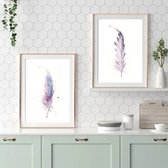 Image of a feather watercolor painting by Shayna Larsen, originals & prints available