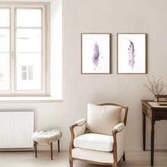 Image of a feather watercolor painting by Shayna Larsen, originals & prints available