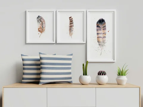 Image of a feather watercolor painting by Shayna Larsen, originals & prints available