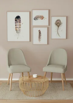 Image of a feather watercolor painting by Shayna Larsen, originals & prints available