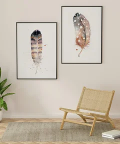 Image of a feather watercolor painting by Shayna Larsen, originals & prints available