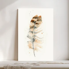Image of a feather watercolor painting by Shayna Larsen, originals & prints available