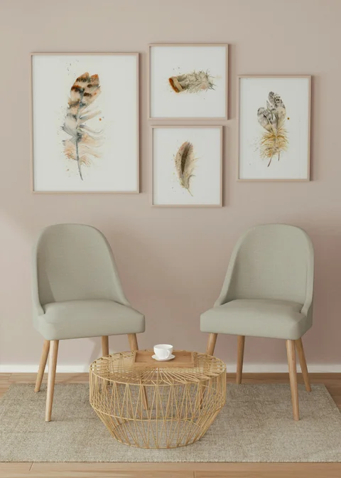 Image of a feather watercolor painting by Shayna Larsen, originals & prints available