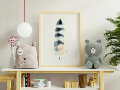 Image of a feather watercolor painting by Shayna Larsen, originals & prints available