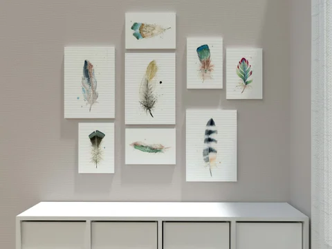 Image of a feather watercolor painting by Shayna Larsen, originals & prints available