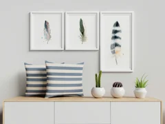 Image of a feather watercolor painting by Shayna Larsen, originals & prints available