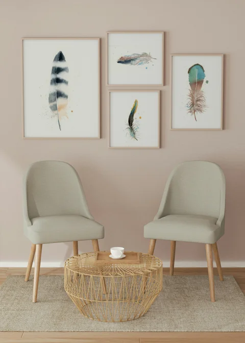 Image of a feather watercolor painting by Shayna Larsen, originals & prints available