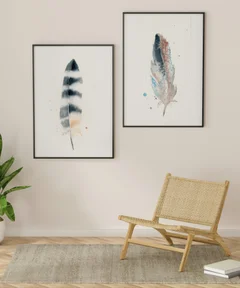 Image of a feather watercolor painting by Shayna Larsen, originals & prints available