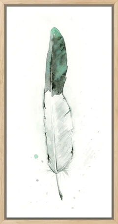 Image of a feather watercolor painting by Shayna Larsen, originals & prints available