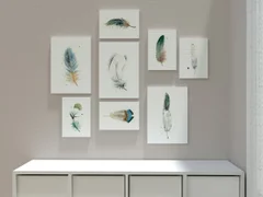 Image of a feather watercolor painting by Shayna Larsen, originals & prints available