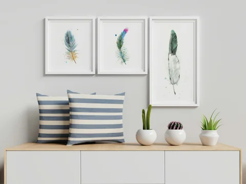 Image of a feather watercolor painting by Shayna Larsen, originals & prints available