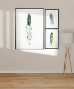 Image of a feather watercolor painting by Shayna Larsen, originals & prints available