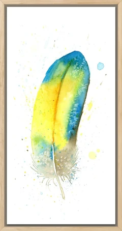Image of a feather watercolor painting by Shayna Larsen, originals & prints available