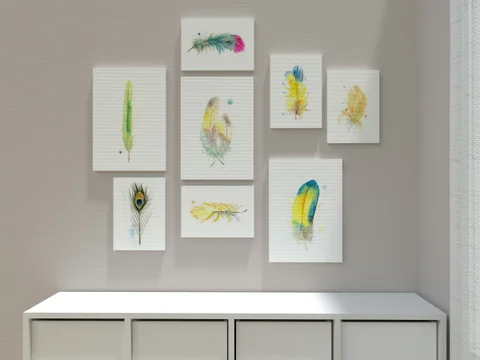 Image of a feather watercolor painting by Shayna Larsen, originals & prints available