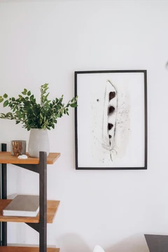 Image of a feather watercolor painting by Shayna Larsen, originals & prints available