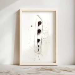 Image of a feather watercolor painting by Shayna Larsen, originals & prints available
