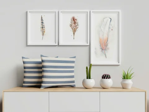 Image of a feather watercolor painting by Shayna Larsen, originals & prints available