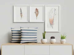 Image of a feather watercolor painting by Shayna Larsen, originals & prints available